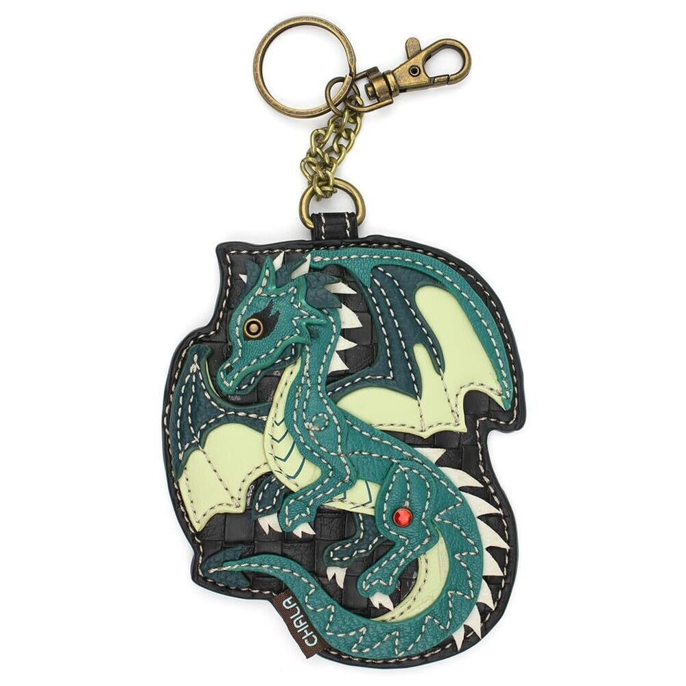 4918 Decorative Key Fob/Coin Purse Accessory - Turquoise Dragon